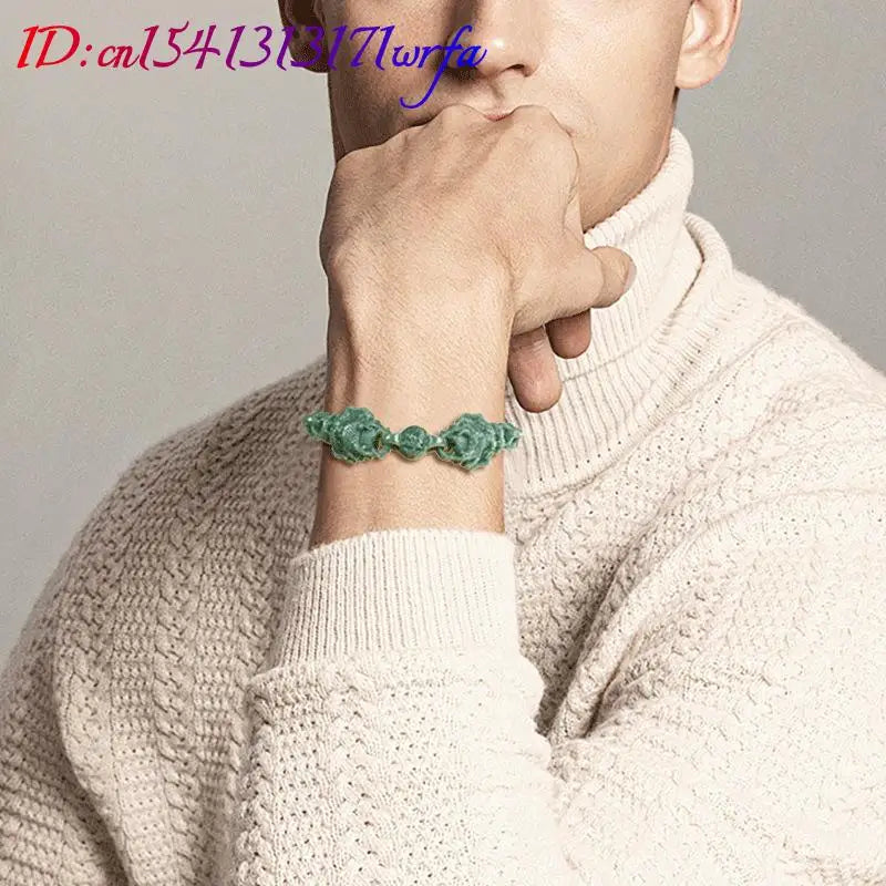 Green Myanmar Jadeite Dragon Bracelet Talismans Gifts for Women Bangle Natural Jade Real Jewelry Luxury Amulet Designer Fashion
