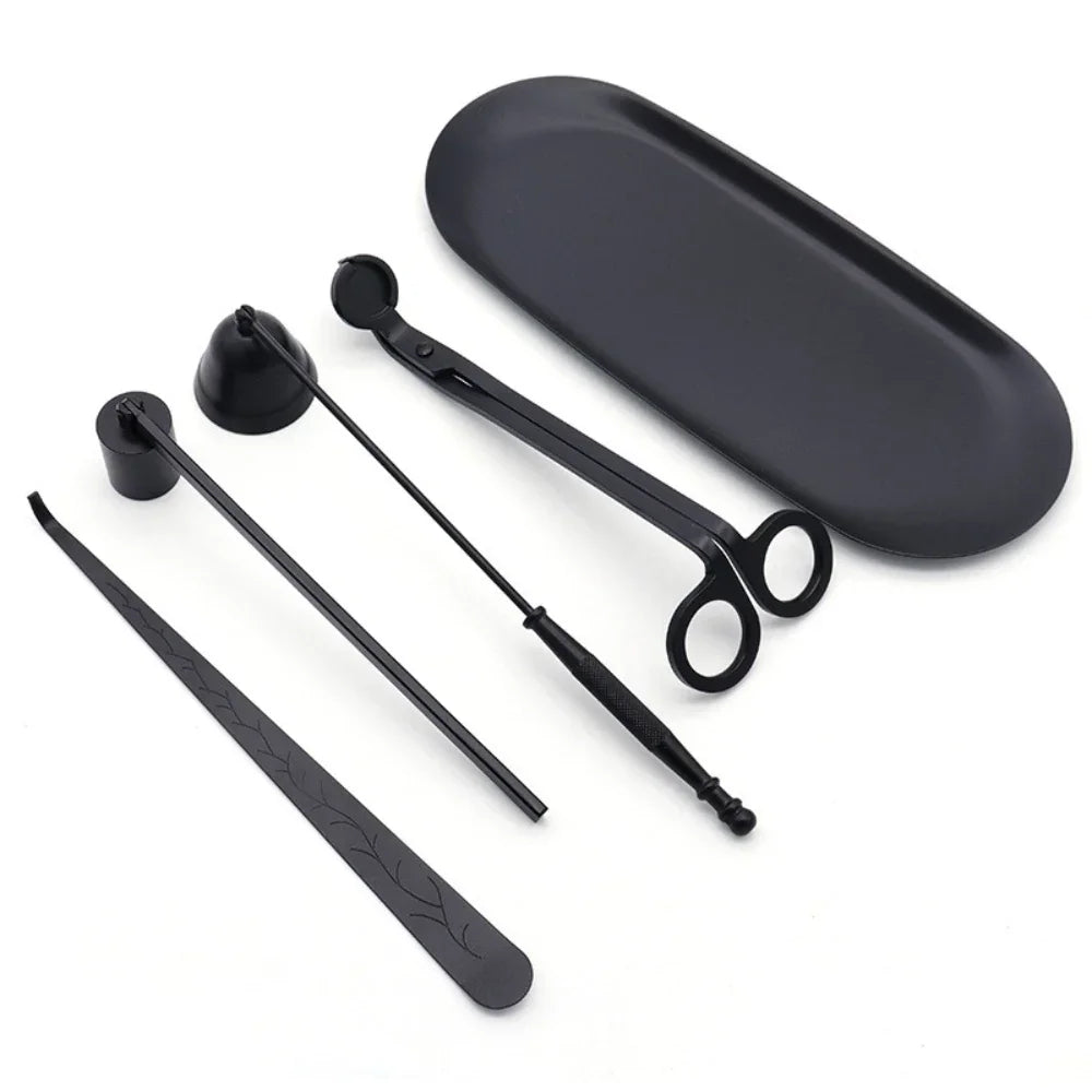 5-1 Candle Care Kit Stainless Steel Candle Wick Trimmer Snuffer Candle Differ Tray Scented Accessories Home Tools DIY Gifts