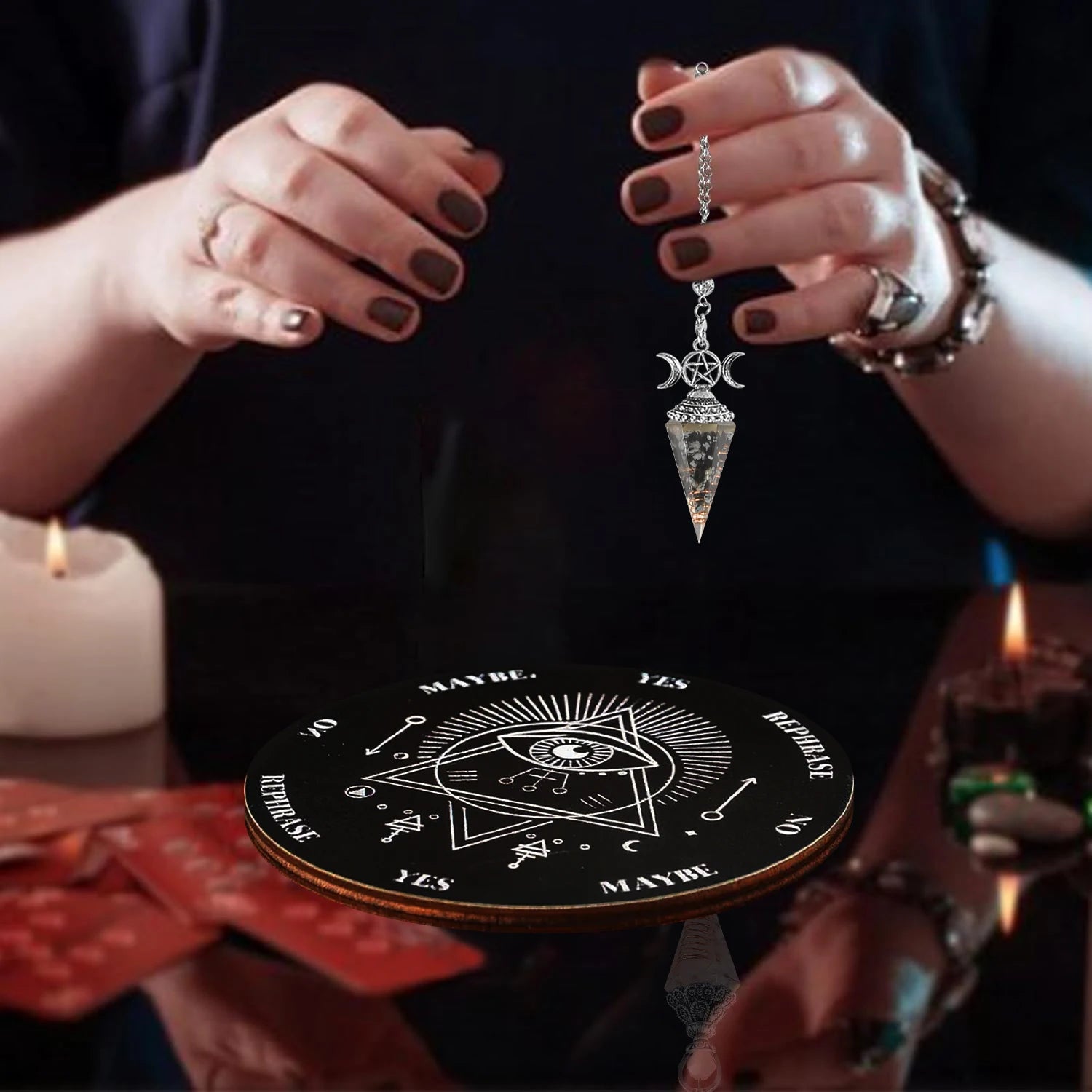 2pcs Spiritual Pendulum Divination Set Spiritual Pendulum+Divination Disk Spiritual Healing/Decision Divination Tool