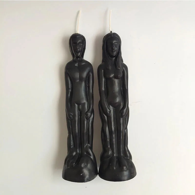 1pcs Black Candle Ritual Female Male Figure Human Candle Soy Wax Paraffin Wax Hoodoo Candles for Spells and Altars
