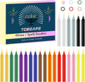 24 Pieces of 4英寸 Colorfuled Waxs, Drip-Free, Smoke-Free, Fragrance-Free, Home Dinner Candles, Hand-Pulled, High-Quality, Suitable for Church, Family, Wedding, Party, Seasonal Celebrations, Emergency Situations and Home De