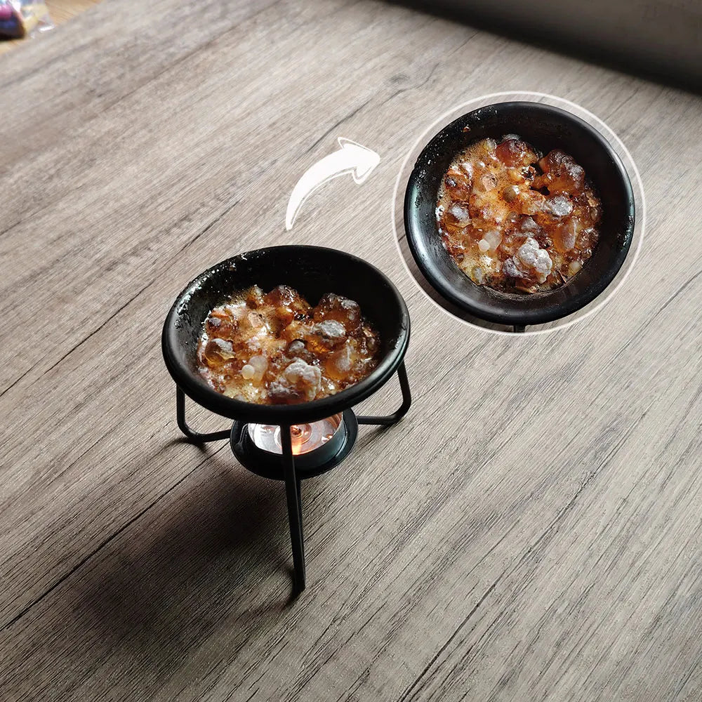 Resin Frankincense Essential Oil Diffuser Set Metal Candle Incense Burner for Meditation Yoga Home Church Ceremony Citrus Scent