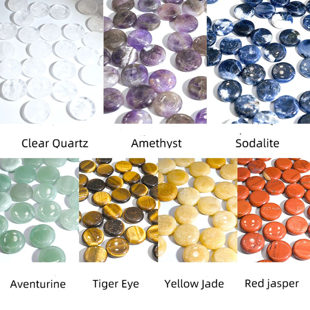 7Pcs Chakra Natural Crystal Stones for Divination Yoga Meditation Rune Carving  Fortune-telling Reiki Healing Gemstones