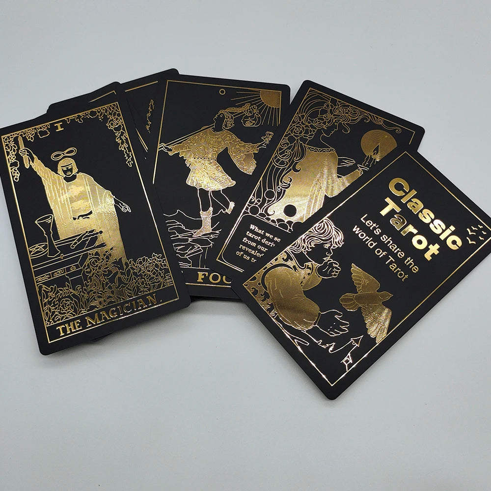 New Plastic Rider Waite Tarot Hot Stamping Gold Foil Tarot Exquisite Board Game Divination Cards For Collection