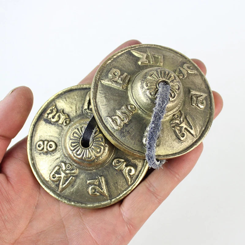 Tibetan Tingsha Cymbals Sanskrit Brass Chime Bells Meditation Gong for Spiritual Healing Mindfulness Yoga Buddhist