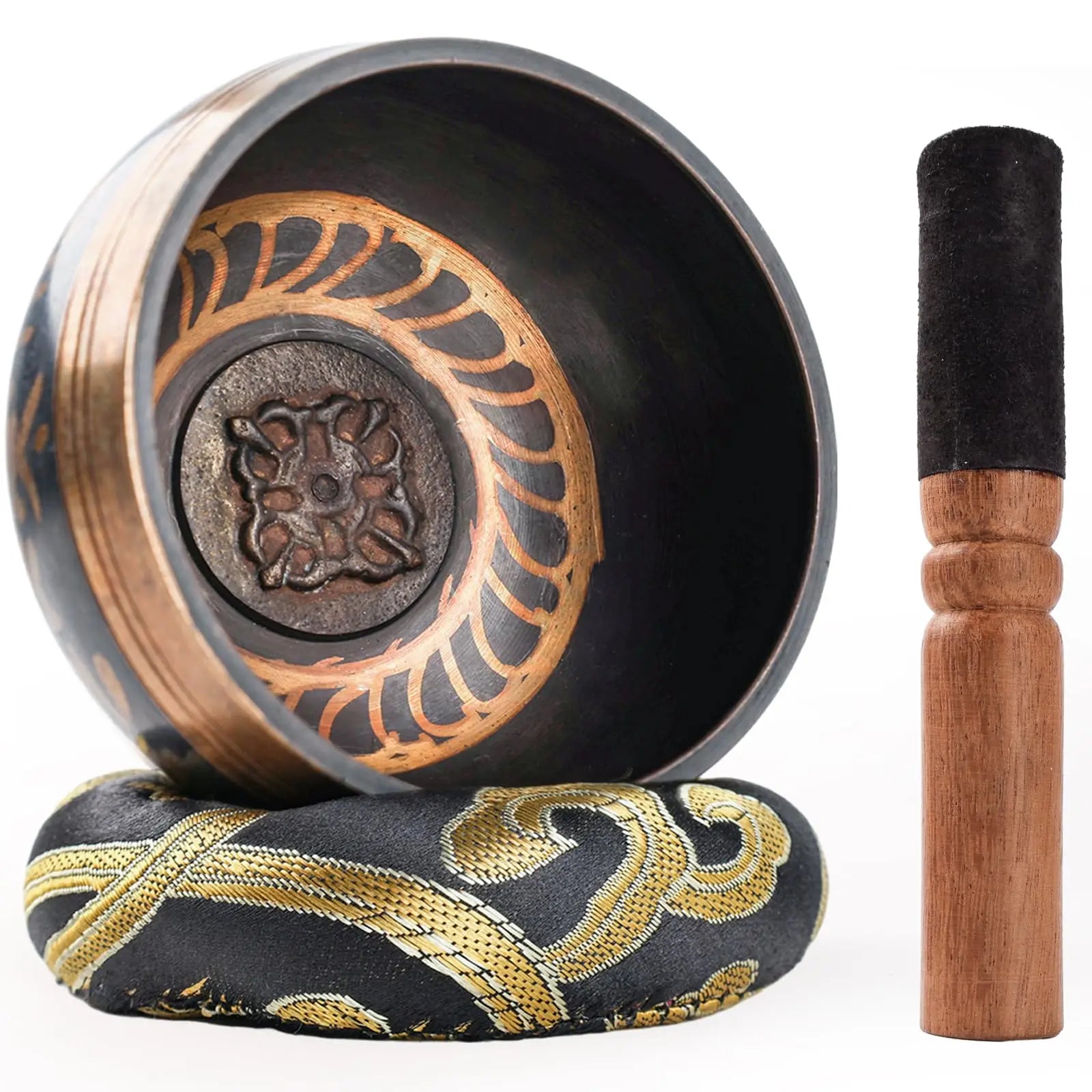 Tibetan Singing Bowl Set Lotus Unique Gift Helpful for Meditation Yoga Relaxation Chakra Healing Prayer and Mindfulness