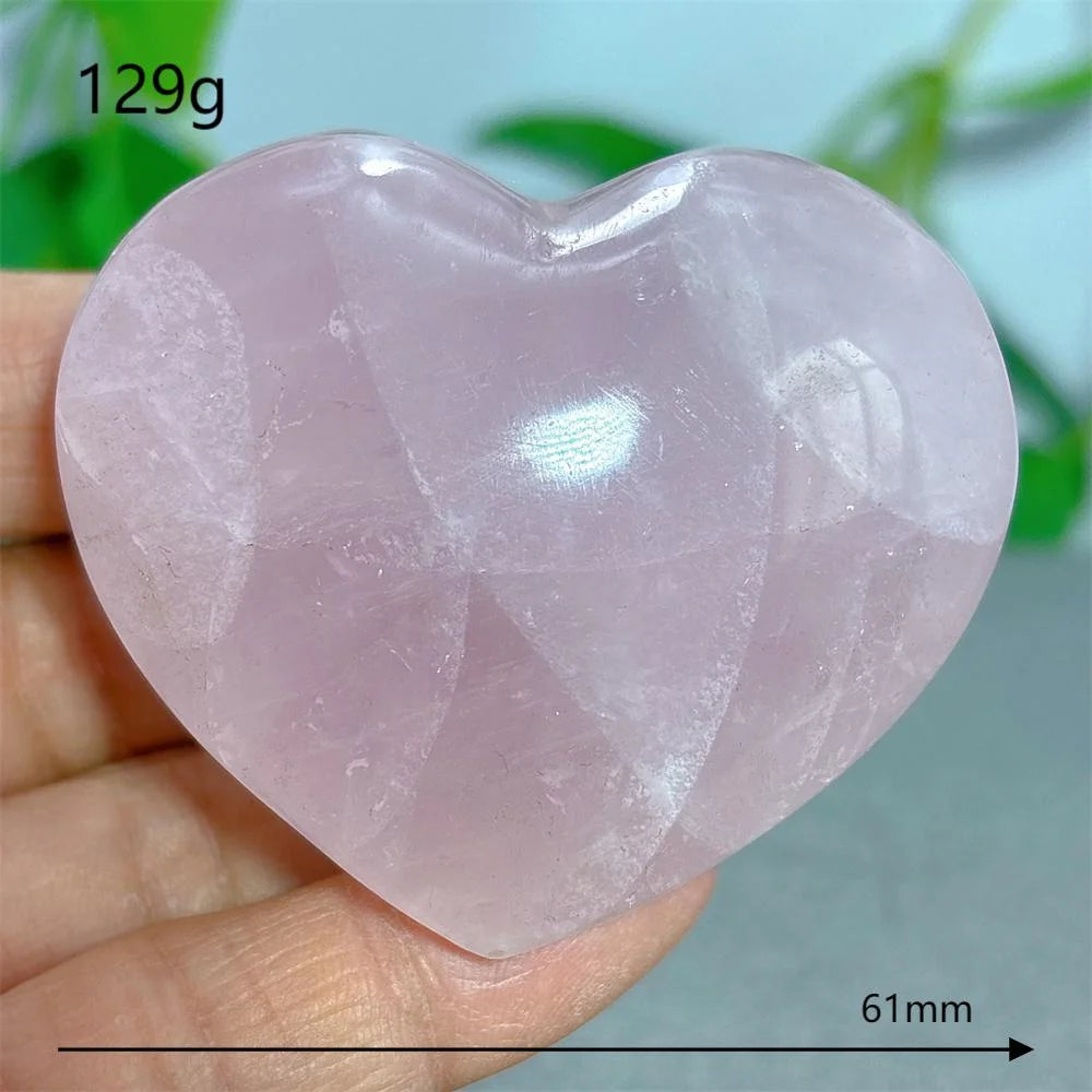 Rose Quartz Heart Crystal Natural Stone Quartz Stone Minerals Home Decoration Reiki Craft Gifts Energy Healing Luck Love