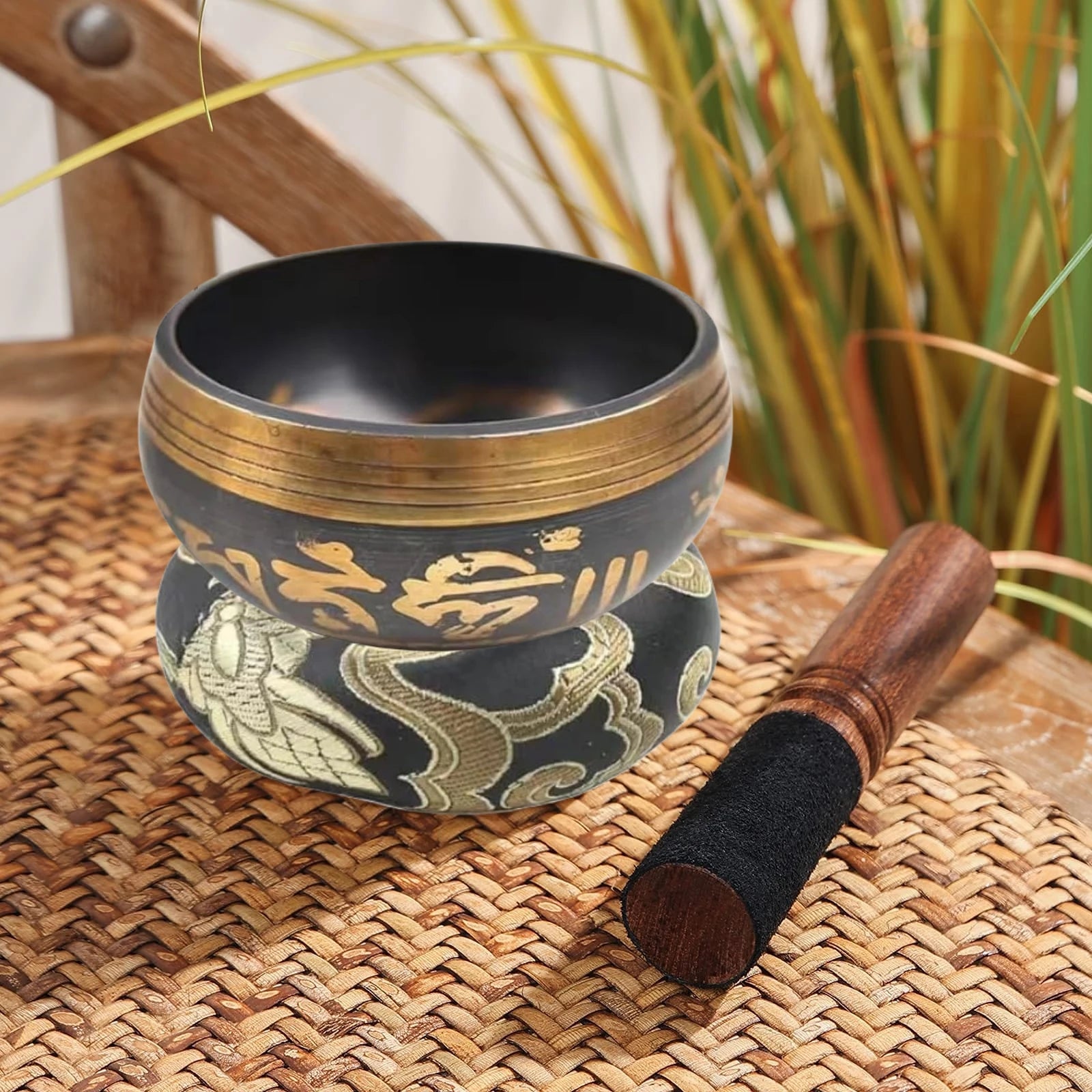 Tibetan Singing Bowl Set Lotus Unique Gift Helpful for Meditation Yoga Relaxation Chakra Healing Prayer and Mindfulness