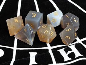 TUMBEELLUWA 7Pcs/Set Natural Crystal Stone Polyhedral DND Dice Set For RPG MTG Table Games Home Decoration