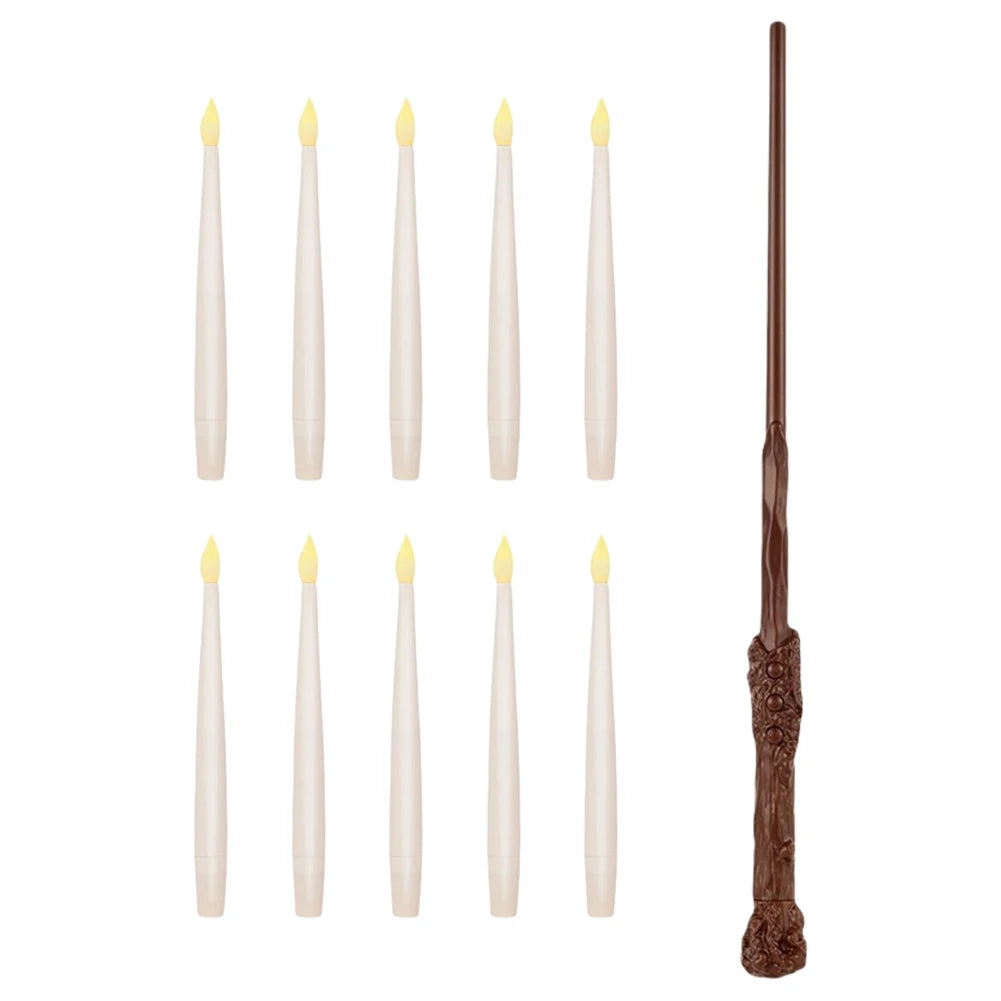 10-24PCS Flameless Floating Candles With Magic Wand Remote Battery Operated Hanging Flickering Warm Light Candle Wedding Christm
