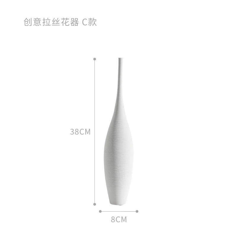 Handmade Ceramic Art Vase Pot Cabinet Table Decor Home Ornament Simple Modern Luxury Nordic Living Dining Bed Room Hall Black