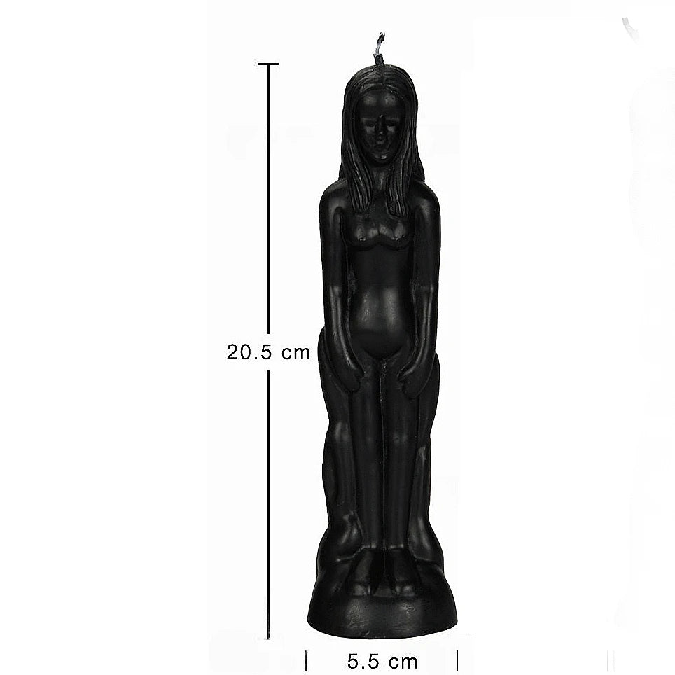1pcs Black Candle Ritual Female Male Figure Human Candle Soy Wax Paraffin Wax Hoodoo Candles for Spells and Altars
