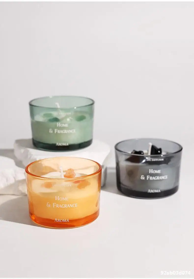 Handcrafted Crystal Scented Candles,  Light-scented Transparent Glass Cup Jar Candles, Festival And Birthday Gifts As Souvenirs