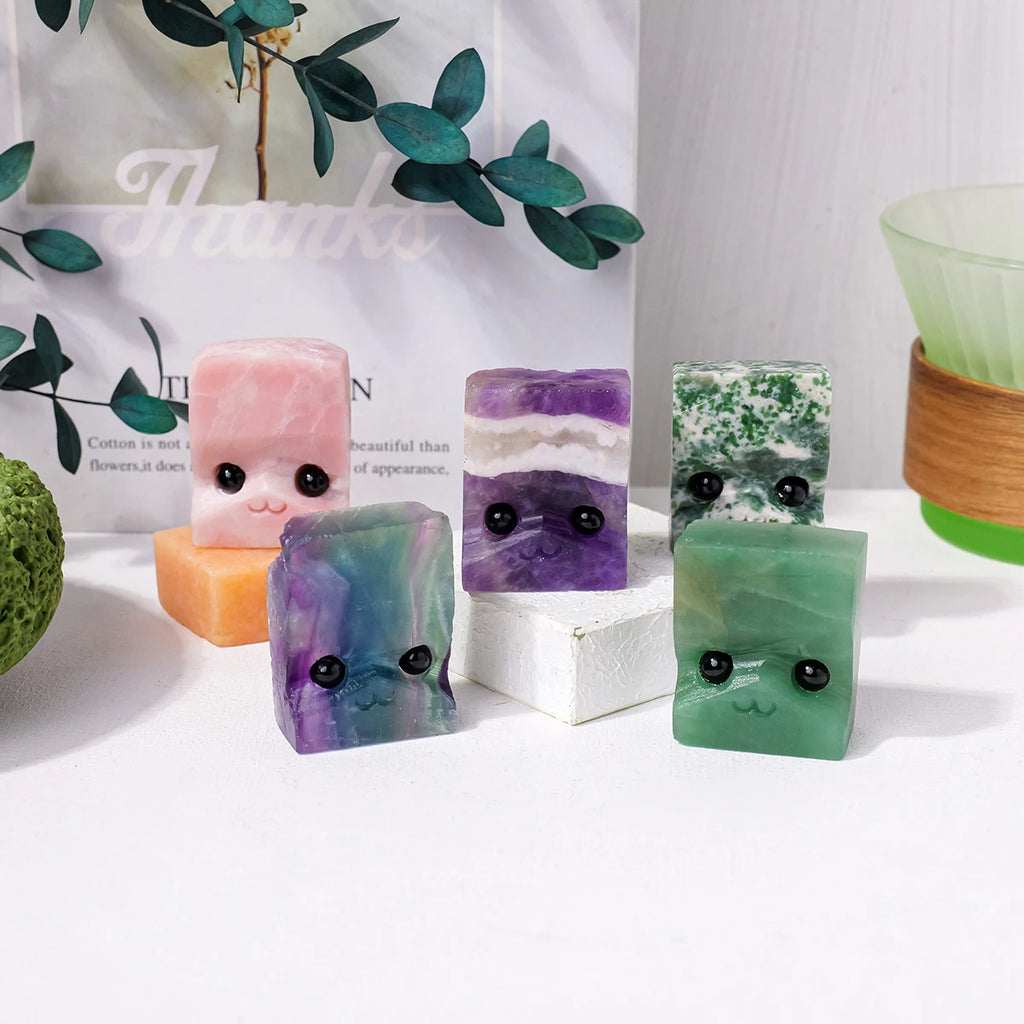 1PC Natural Crystal Raw Stone Small Pet Companion Toys Adorn Gem Crystal Jewelry Home Decor Cute Ornaments