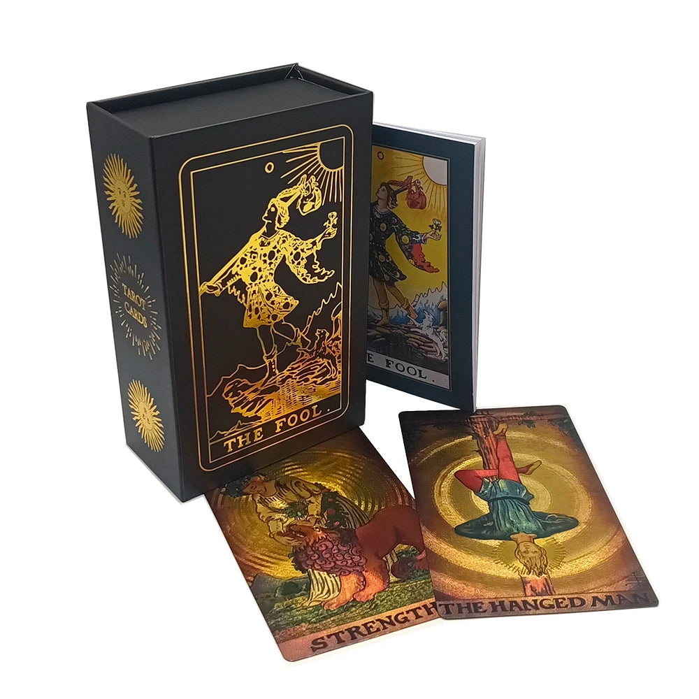 New Plastic Rider Waite Tarot Hot Stamping Gold Foil Tarot Exquisite Board Game Divination Cards For Collection