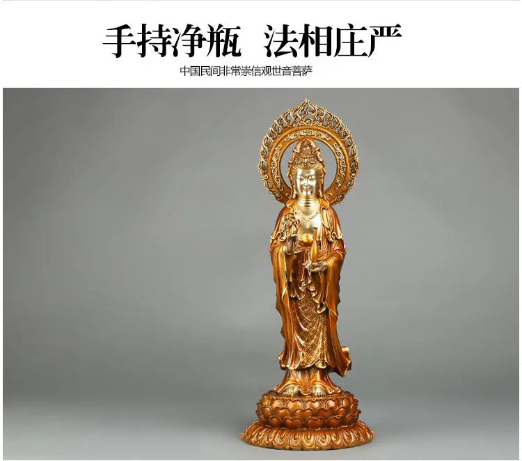 45CM 2022 TOP grade bless family Safety Health luck efficacious Talisman Buddhism brass GUANYIN Avalokitesvara Buddha statue