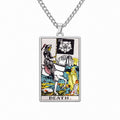 Dawapara 22 Styles Tarot Card Good Luck Amulet Necklace Sun Moon UV Colorful Pendant Stainless Steel Spiritual Jewelry