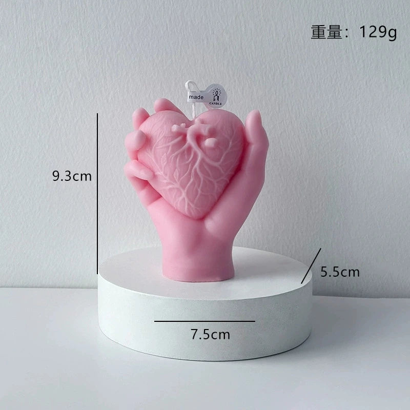 1Pc Handmade Heart Scented Candle - Ins Creative Valentine's Day Romantic Love Gift Home Fragrance Desktop Decorative Candle