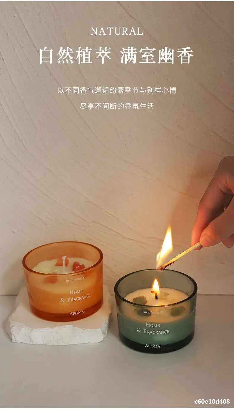 Handcrafted Crystal Scented Candles,  Light-scented Transparent Glass Cup Jar Candles, Festival And Birthday Gifts As Souvenirs