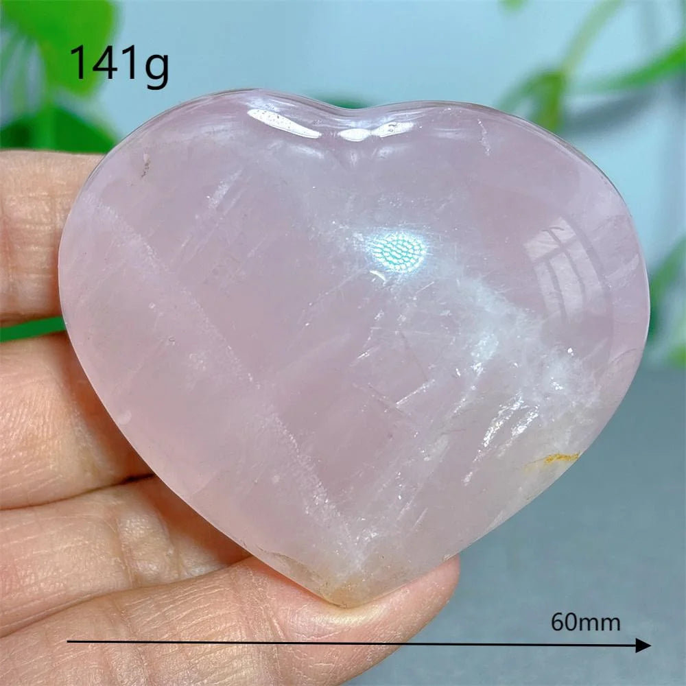 Rose Quartz Heart Crystal Natural Stone Quartz Stone Minerals Home Decoration Reiki Craft Gifts Energy Healing Luck Love