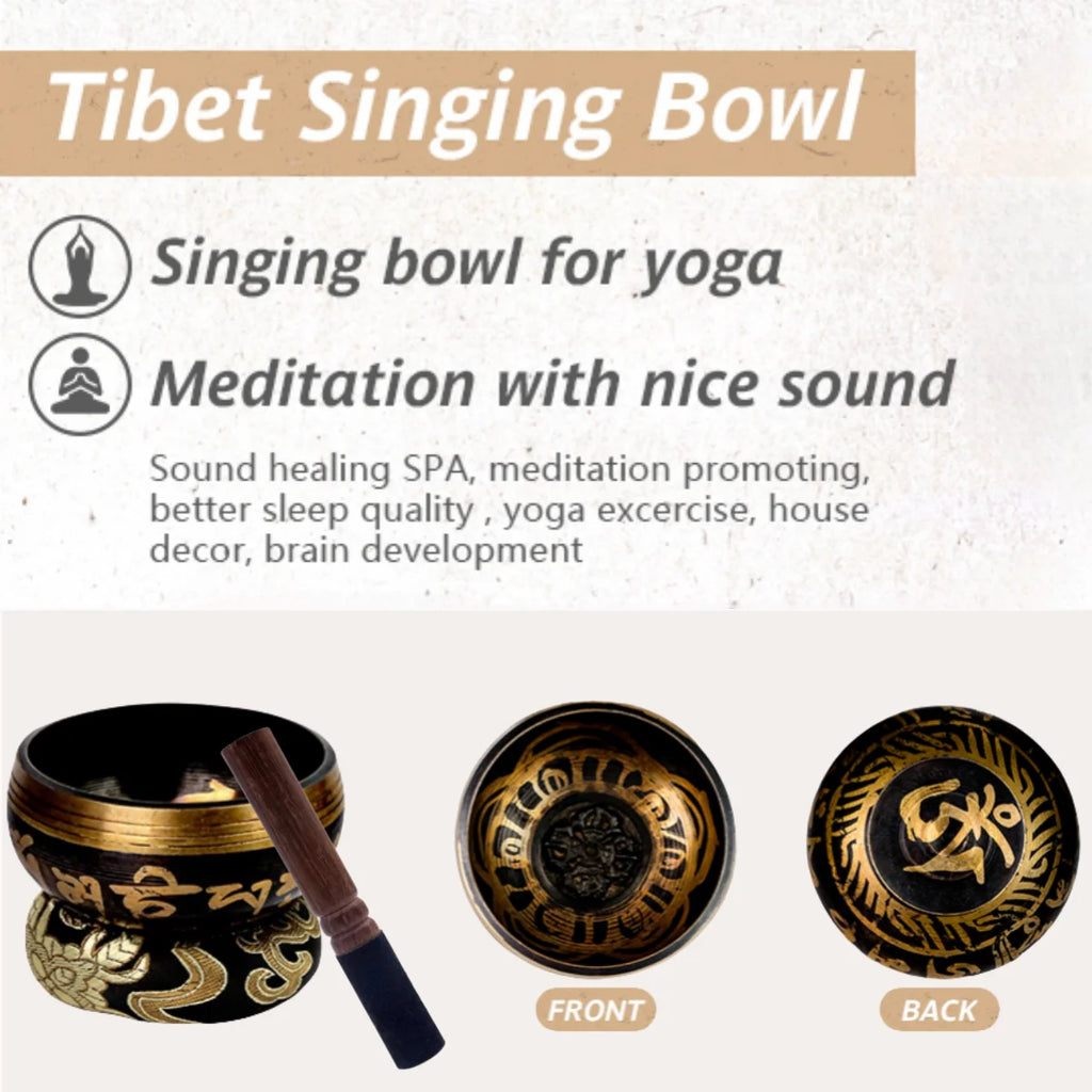 Tibetan Singing Bowl Set Lotus Unique Gift Helpful for Meditation Yoga Relaxation Chakra Healing Prayer and Mindfulness