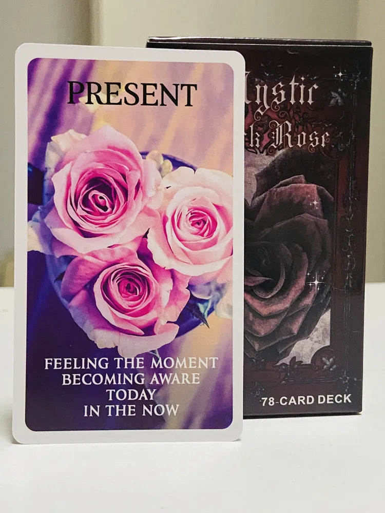 Mystic Black Rose Oracle Deck 78 Pcs Situations Tarot Cards Twin Flame Love Keywords Deck Healing Shadow Work Unique