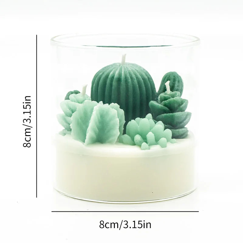 Succulent Cactus Candle | Aromatherapy Succulent Candle | Cactus Shaped Candle | Succulent Decor Candle | Green Cactus Candle |