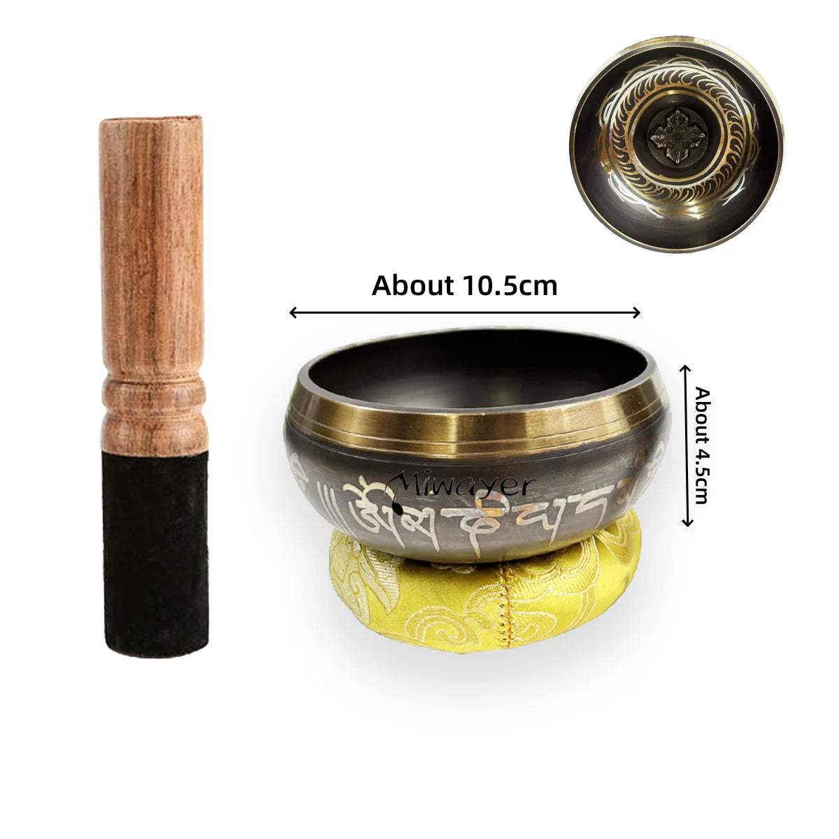 Tibetan Singing Bowl Set 8.5~20CM Size Optional Scripture Bowl Helpful for Meditation Yoga Relaxation Chakra Healing Prayer
