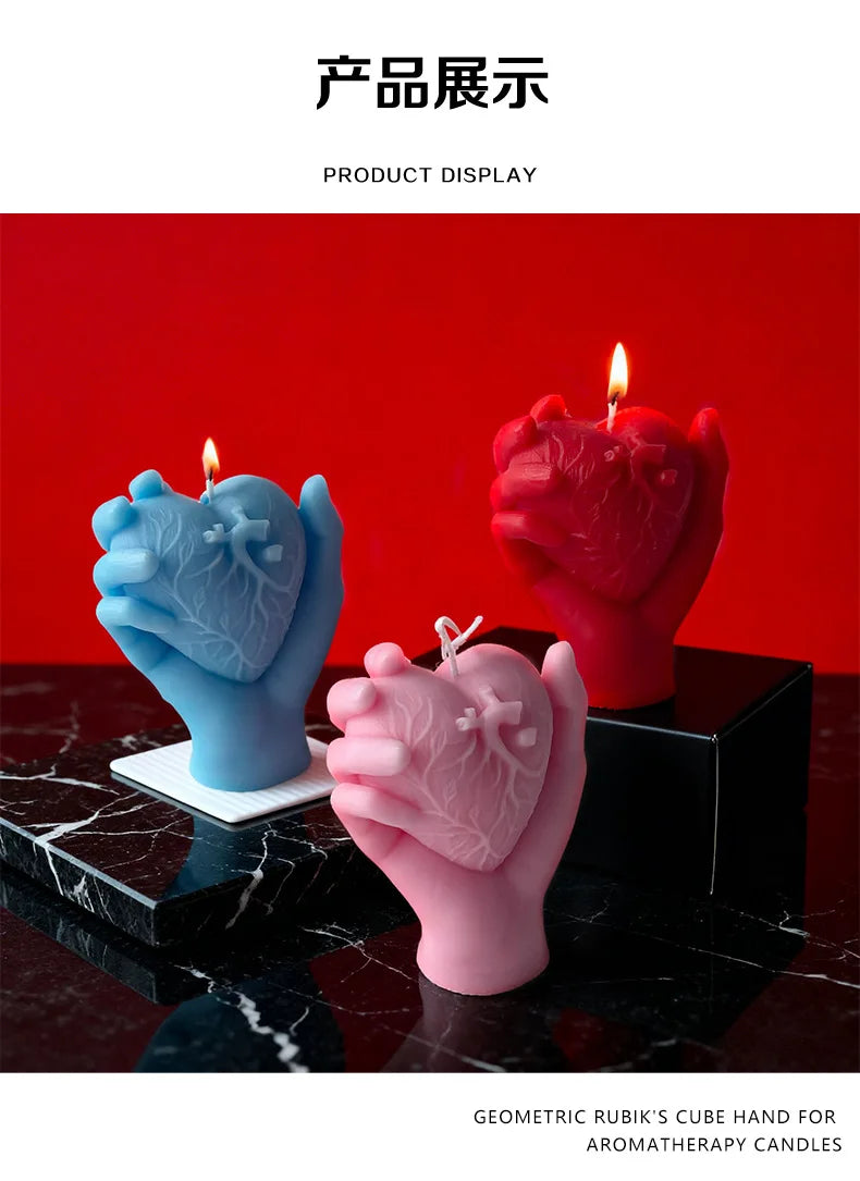 1Pc Handmade Heart Scented Candle - Ins Creative Valentine's Day Romantic Love Gift Home Fragrance Desktop Decorative Candle