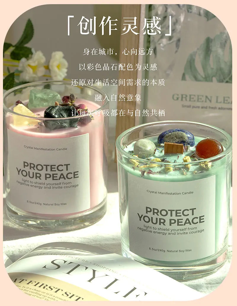 1 pc Crystal-Cut Glass Candle Romantic Soy Wax Scented Gift for Birthday & Home Decor, Luxury Guest Present