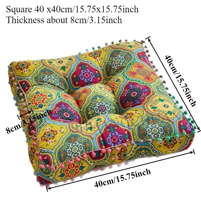 1pc 40x40cm Thick Soft and Comfortable Moroccan Chair Cushion /meditation Pad-suitable for Living Rooms Bedrooms,dining Rooms