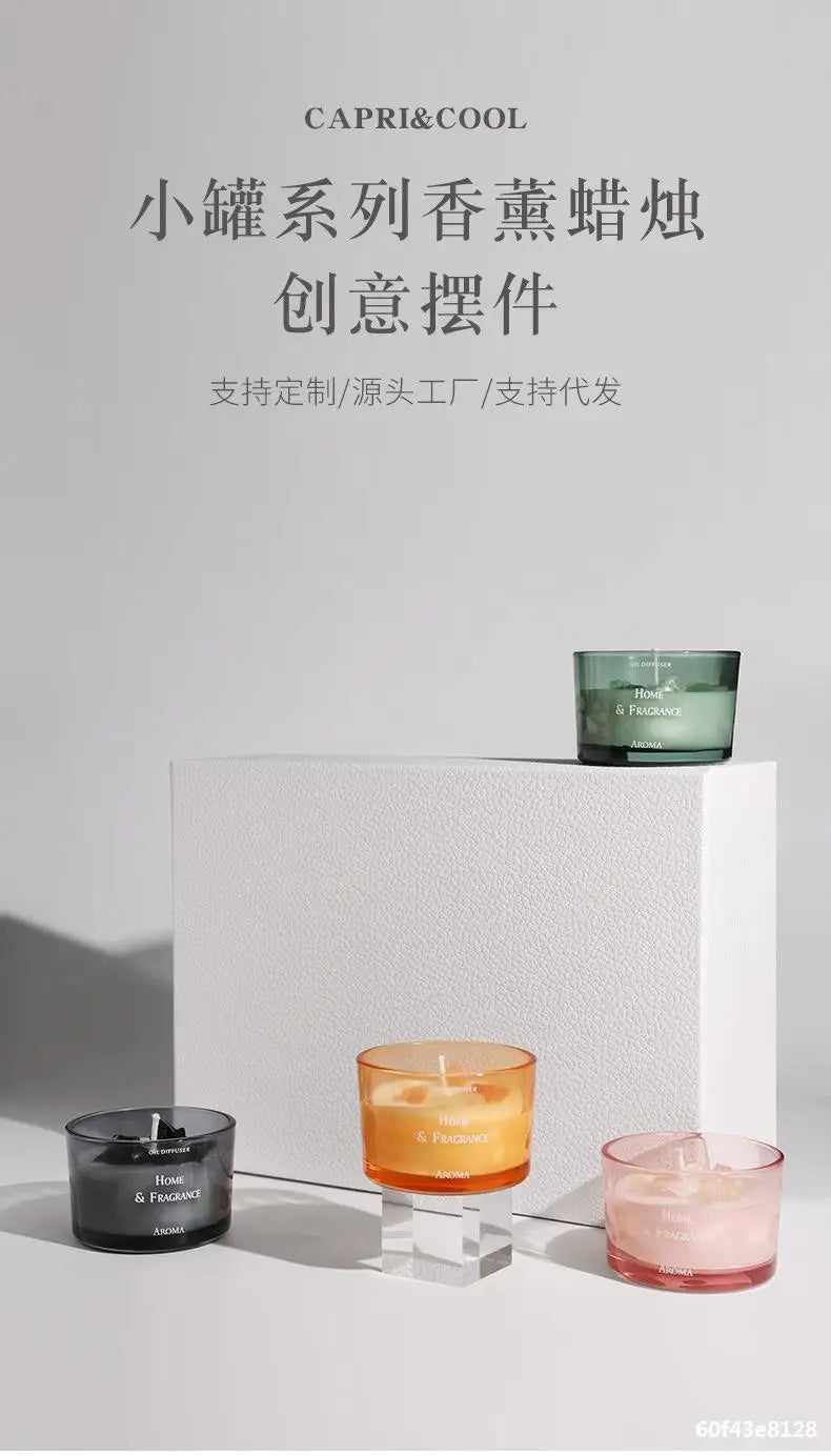 Handcrafted Crystal Scented Candles,  Light-scented Transparent Glass Cup Jar Candles, Festival And Birthday Gifts As Souvenirs