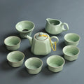 Creative Business Gift Ceramic Tea Set Teaware Geyao Ru Kiln A Pot of Six Cups of Tea Cups with Hand Gift Box Japanese TeaSet