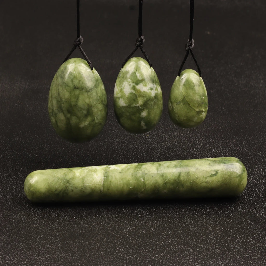 Wholesale Drill Jade Egg Set Quartz Massage Wand Crystal Stone Yoni Ball Pelvic Kegel Exercise Tool Tightening Vaginal Muscle