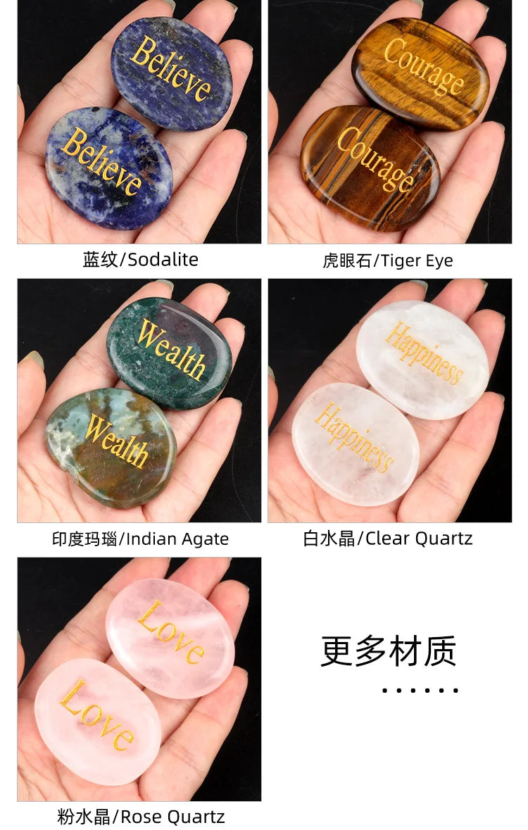 Natural Crystal Stone Ornaments Ellipse Inspirational Room Decor Healing Crystals Energy Feng Shui Jewelry Decoration 40-45mm