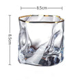 2pcs Set 280ml Golden Edged Irregular Glass Cup Twist Coffee Cup Cafe Juice Milk Mugs Hotel Restaurant Household Exquisite Gift