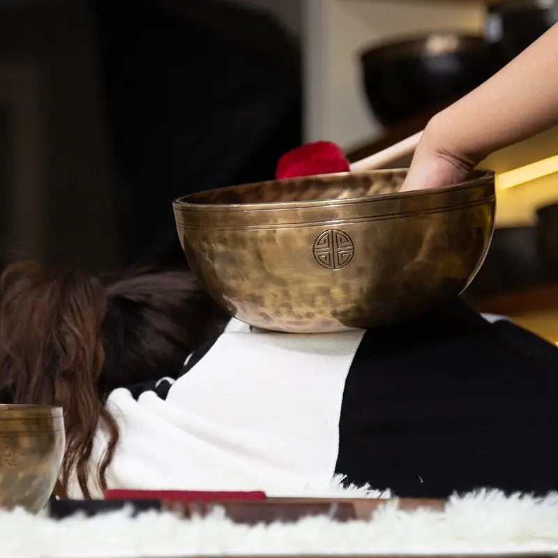 Thick Wall Full Moon Bowl Handmade Nepal Singing Bowl Yoga Meditation Professional Brass Tibetan Bowls Percussion Instruments