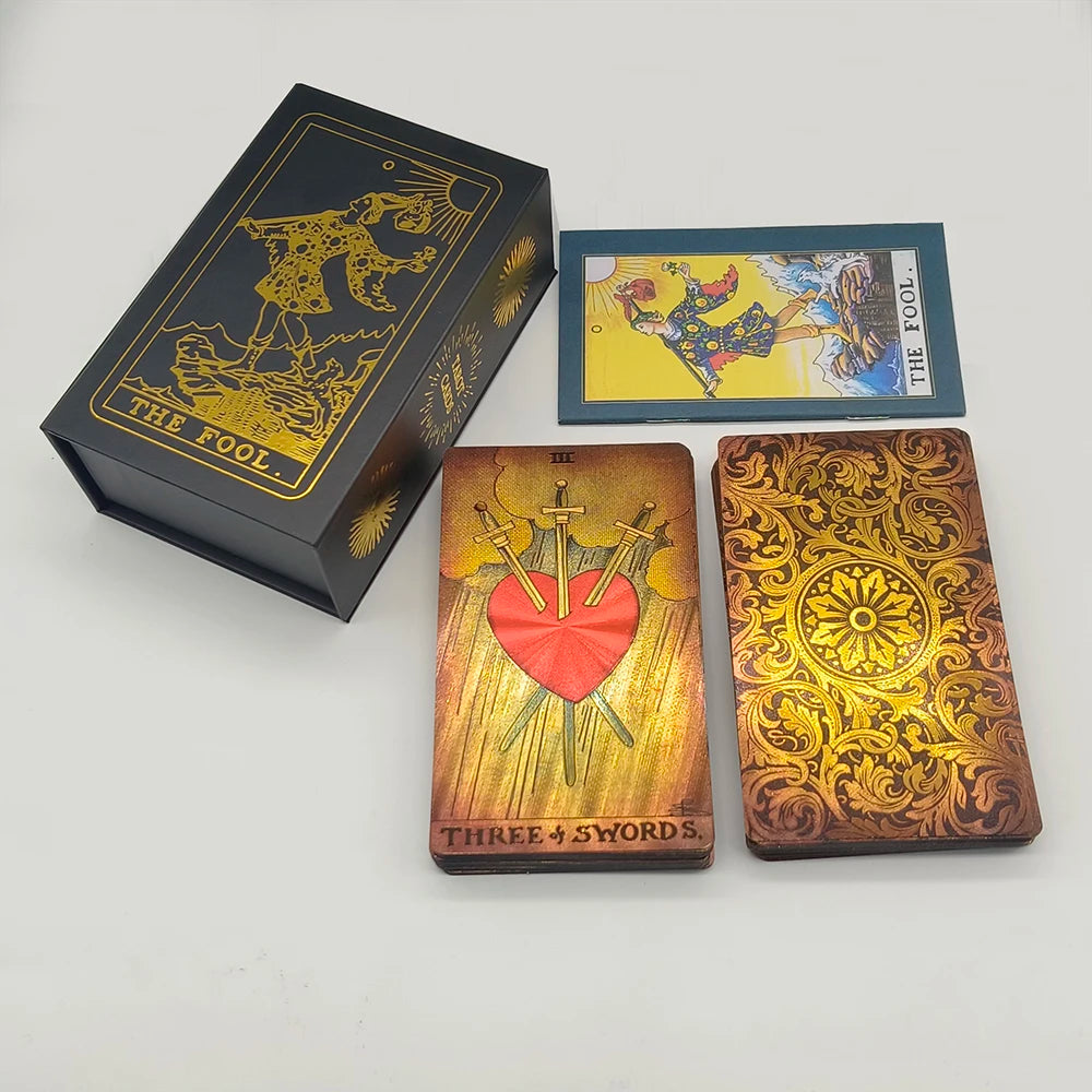 New Plastic Rider Waite Tarot Hot Stamping Gold Foil Tarot Exquisite Board Game Divination Cards For Collection