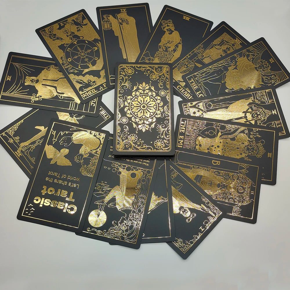 New Plastic Rider Waite Tarot Hot Stamping Gold Foil Tarot Exquisite Board Game Divination Cards For Collection