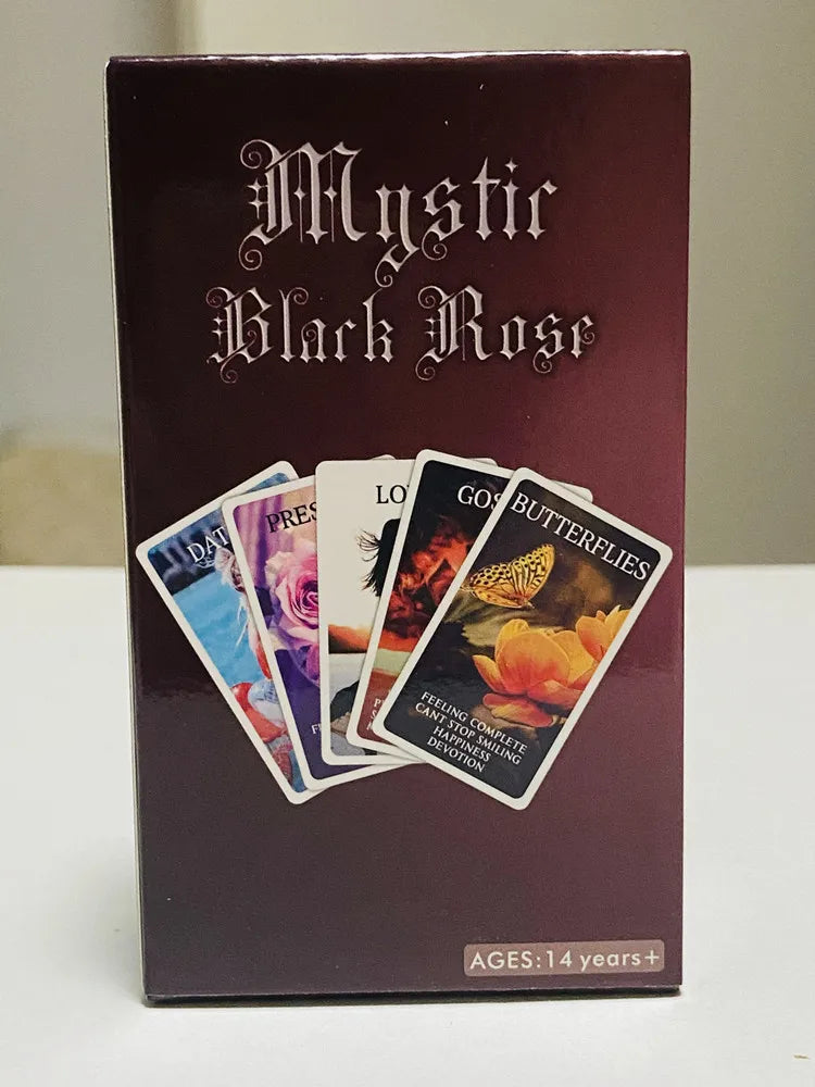 Mystic Black Rose Oracle Deck 78 Pcs Situations Tarot Cards Twin Flame Love Keywords Deck Healing Shadow Work Unique
