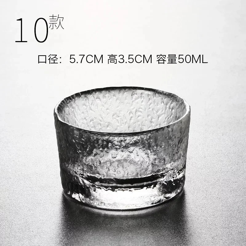 Tea Cup Japanese Style Hammered Pattern Master Cup Small Thickened Glass Cup Personal Handmade Single Cup Kung Fu Tea Set