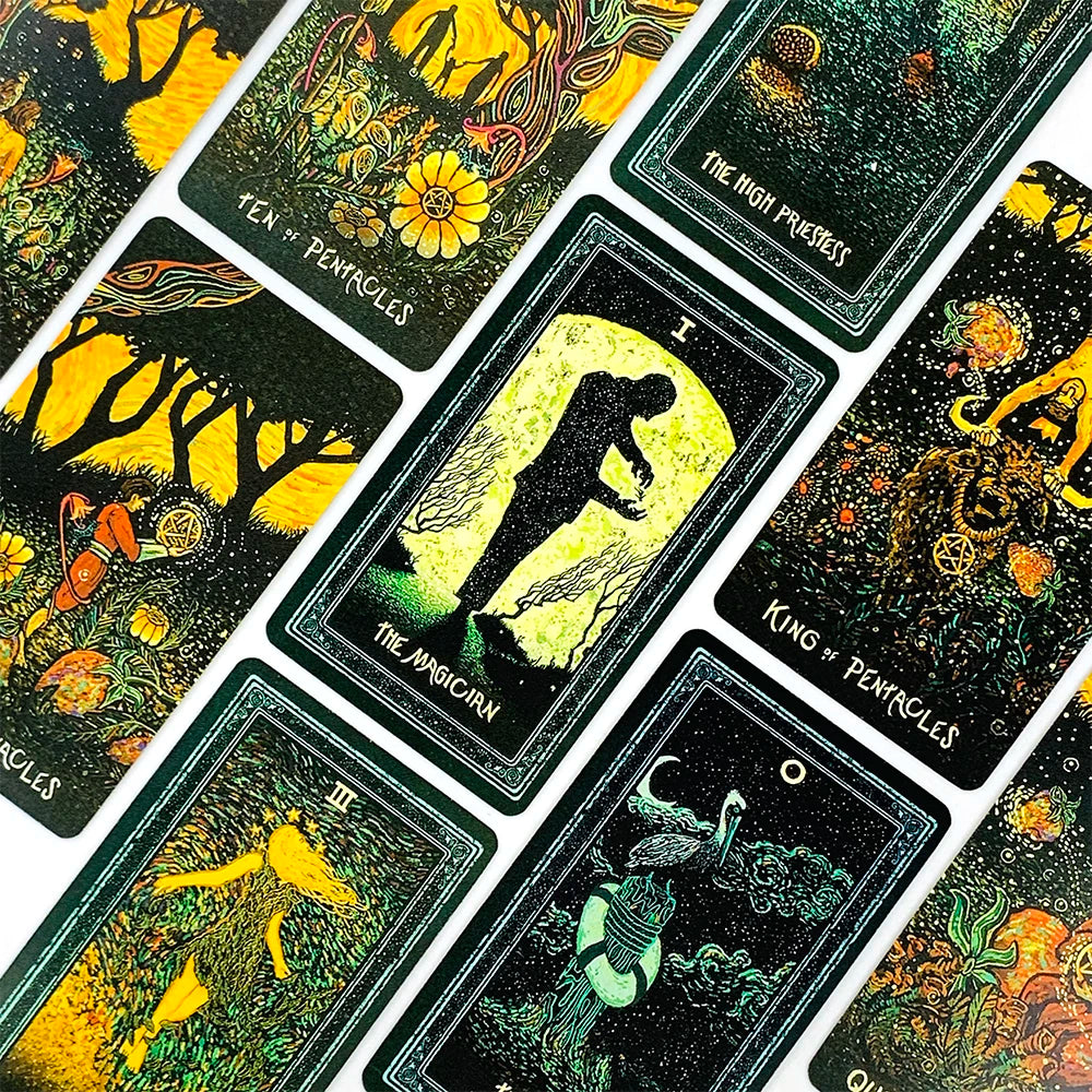 Metal Box Gilded Tarot Cards Deck With Paper Guidebook English Vision Divination Board Games,Family Gathering Board Playing Game