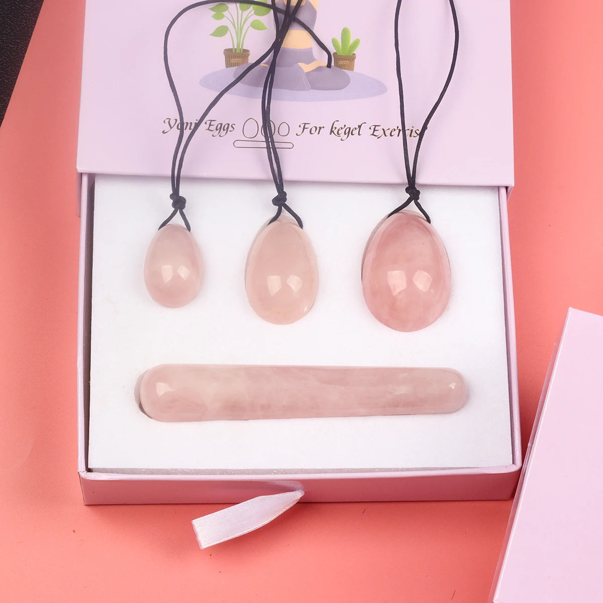 Wholesale Drill Jade Egg Set Quartz Massage Wand Crystal Stone Yoni Ball Pelvic Kegel Exercise Tool Tightening Vaginal Muscle
