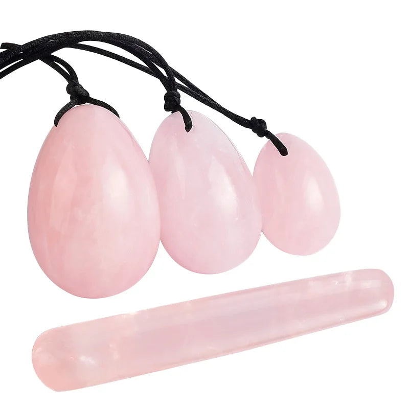 Wholesale Drill Jade Egg Set Quartz Massage Wand Crystal Stone Yoni Ball Pelvic Kegel Exercise Tool Tightening Vaginal Muscle