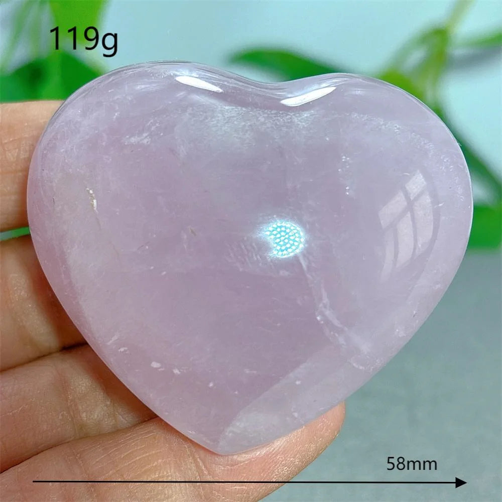 Rose Quartz Heart Crystal Natural Stone Quartz Stone Minerals Home Decoration Reiki Craft Gifts Energy Healing Luck Love