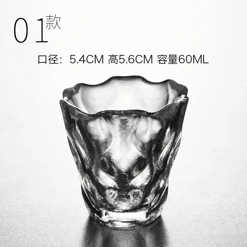 Tea Cup Japanese Style Hammered Pattern Master Cup Small Thickened Glass Cup Personal Handmade Single Cup Kung Fu Tea Set