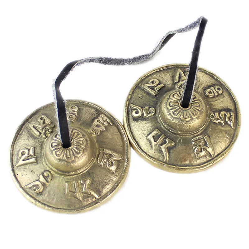 Tibetan Tingsha Cymbals Sanskrit Brass Chime Bells Meditation Gong for Spiritual Healing Mindfulness Yoga Buddhist