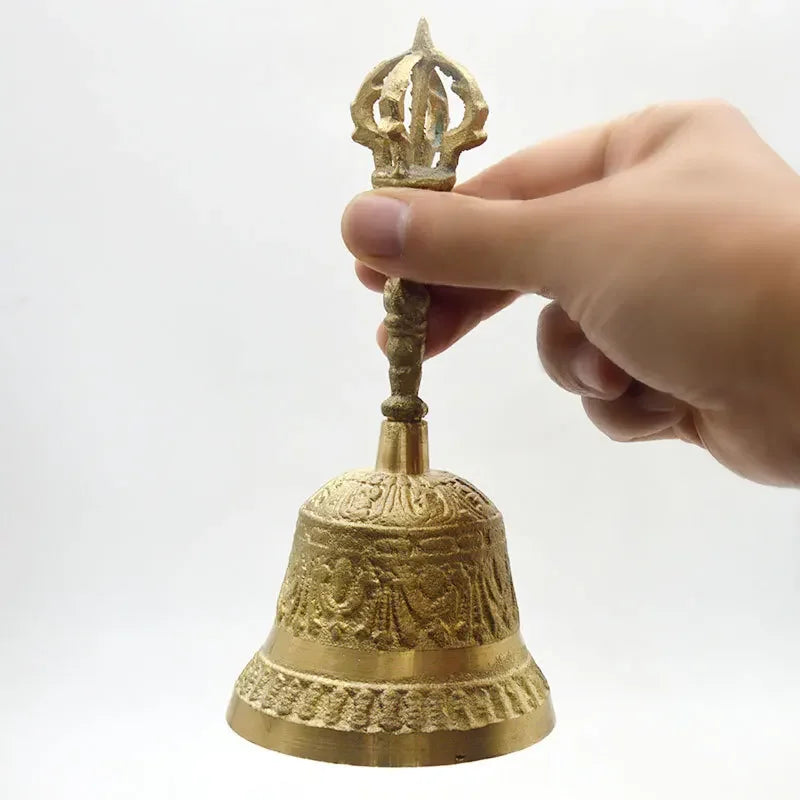 brass ritual bells Tibetan buddhist bells for Divination Wicca FengShui Loud Call Meditation Hand Bell  Prayer Alarm copper