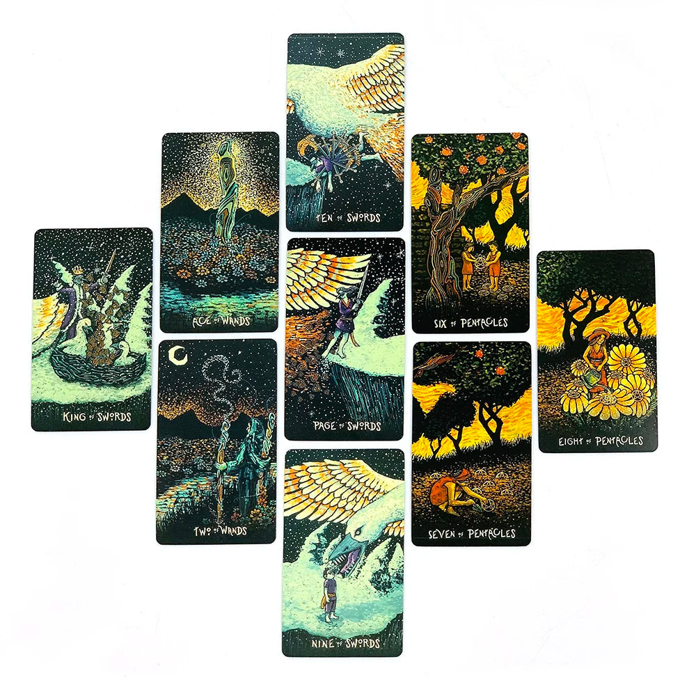 Metal Box Gilded Tarot Cards Deck With Paper Guidebook English Vision Divination Board Games,Family Gathering Board Playing Game