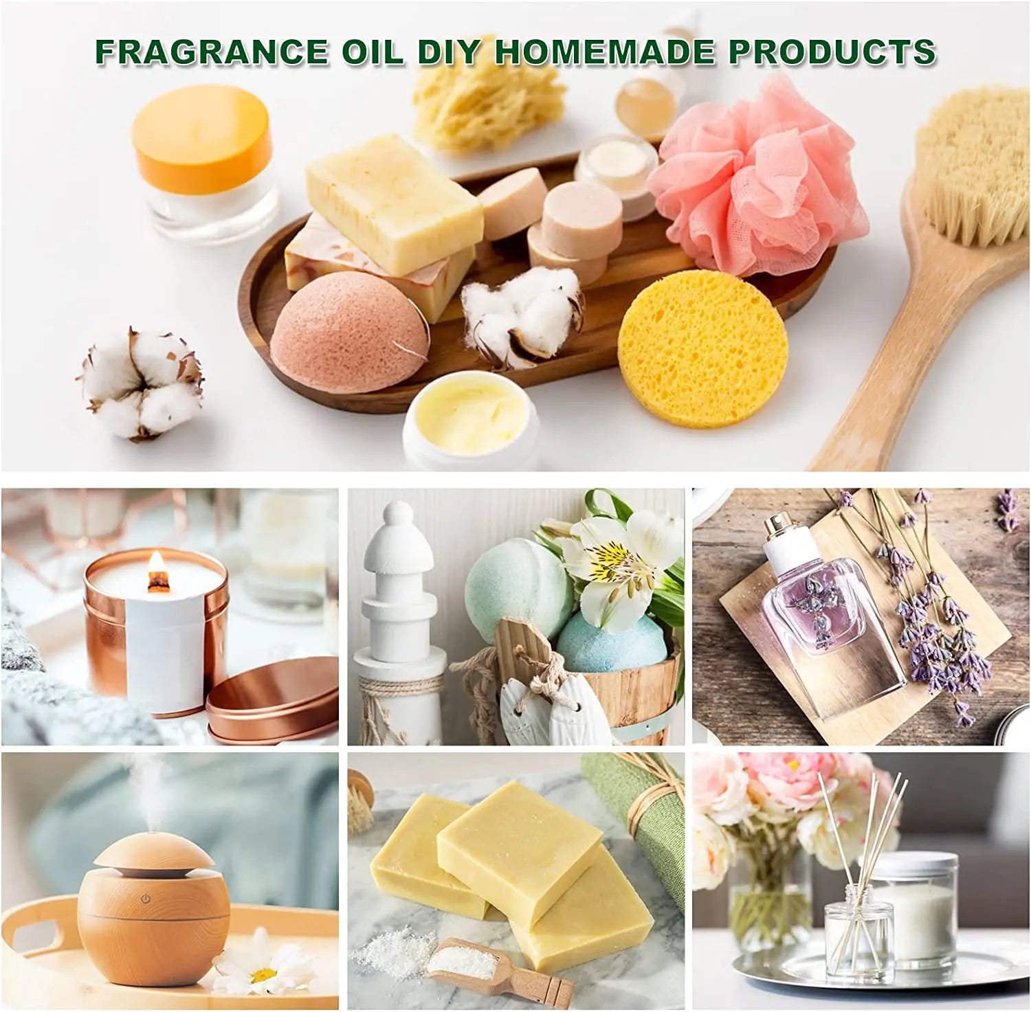 EUQEE 6PCS Aromatherapy Fragrance Oil Gift Set Coffee Fruit Series Essential Oils 10ml Strawberry Cherry Pumpkin Pie Leather